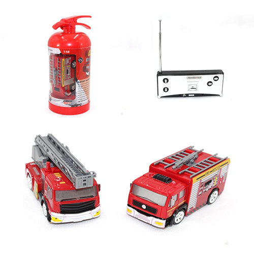 RC Car 1:58 mini remote control fire truck fireman toy car model oil tanker toy boy car car children education toy gift 2 types