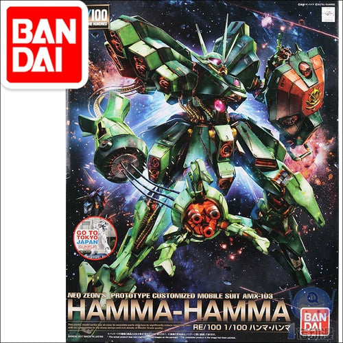 Japaness Bandai Original RE 1/100 Gundam HAMMA NEO ZEON Unchained Mobile Suit Kids Toys BANDAI