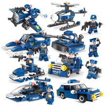 8 IN 1 City Police SWAT War Helicopter Battle Ship Boat Fighter Car Building Blocks Compatible all brand City Toys for Kids