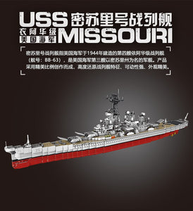 XINGBAO 06030 LegoEDS Army Military MOC Series The Missouri Battleship Model Building kit Blocks Assembly Toys For Children Gift