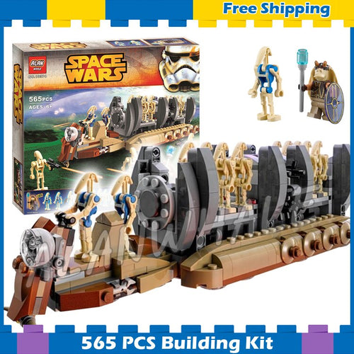 565pcs New Space Wars Battle Droid Troop Carrier 10374 Model Building Blocks Gifts Sets Boys Robots Ship Compatible With Lego