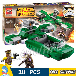 311pcs Space Wars Flash Speeder Battle Droids Naboo Ship Fighter 10463 3D Figure Building Blocks Toys Compatible With LegoING