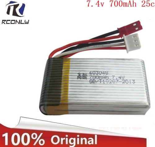 7.4V 700mAh 25C Lipo battery For MJXRC X600 F46 aircraft model aircraft JXD391V Lipo battery 2s 7.4V 700mAh 603048 JST plug