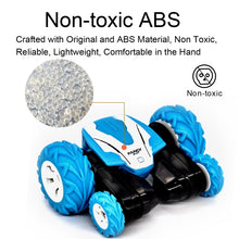 Sinovan Mini RC Car 2.4G 4CH Stunt Drift Deformation Buggy Rock Crawler Roll Car 360 Degree Flip Car Blue Toys for Kids