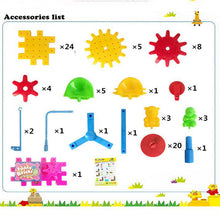 81Pcs Plastic Electric Gears 3D Building Blocks Kits DIY Free Assembly Educational Baby Gear Toys For Children's Birthday Gifts