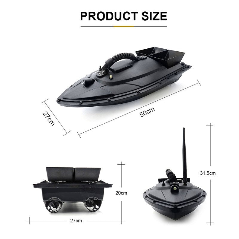 Flytec 5 Generation RC Boat 500M 5.4km/h 50X27X20cm Remote double warehouse Fish Finder Electric Fishing Bait Double Motor Toy