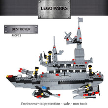 480Pcs Super Battle Direct Ship Blocks Enlightenment Super Blocks Set Warship Model Military Building Blocks for Children