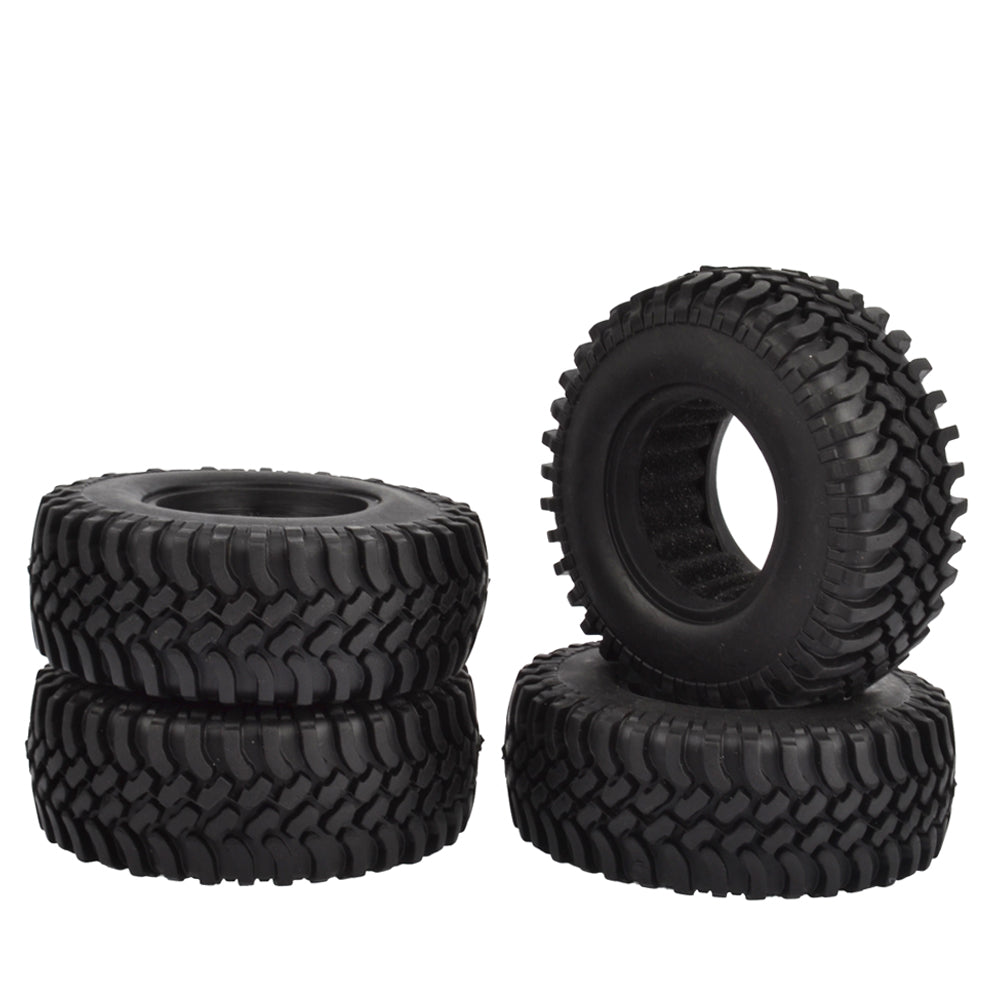 4PCS 100mm 1.9 inch Rubber Tires With Foam Inserts for 1:10 RC Rock Crawler Axial SCX10 D90 D110 Tamiya CC01 1.9 Inch Tyres
