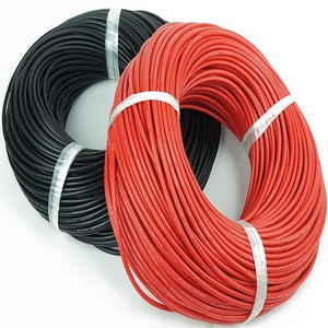 1M Red 1M Black Silicone Wire 6AWG 7AWG 8AWG 10AWG 12AWG 14AWG 16AWG 18AWG 22AWG 20AWG Heatproof Soft Silicon Silica Wire Cable