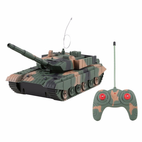 1:20 4CH Power Remote Control Tank Military Vehicle Armored Tank Battle Tanks Turret Rotation Light & Music RC Model Kids Toys