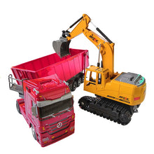RC excavator toys RC toy Auto Lift Engineering car Dumper Tilting Cart Tip Lorry tractor Crawler Digger Model brinquedos