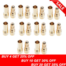 20/40pcs 3.5mm Gold Bullet Banana Connector Plug For ESC Battery Motor (10/20 pair)