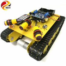 DOIT TS100 IR Control Shock Absorption Crawler Tracked Robot Tank Chassis with Obstacle Avoidance for Robot Education by Phone