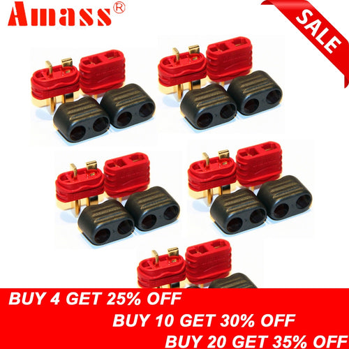 5pair/lot Amass new slip sheathed T plug connector 40A high current multi-axis fixed-wing model aircraft