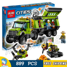 889pcs City Volcano Exploration Mobile Base Mountain Geological Survey 02005 Figure Building Blocks Toys Compatible With LegoING