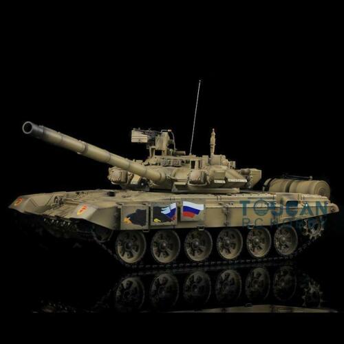 2.4Ghz Henglong 1/16 Yellow 6.0 Plastic Version Russia T90 RTR RC Tank 3938 Model TH12992