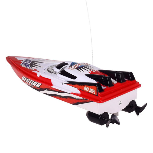 RC Racing Boat Radio Remote Control Dual Motor Speed Boat High-speed Strong Power System Fluid Type Design Kids Outdoor Toy