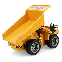 HUINA 1540 1:18 2.4G 6CH RC Alloy Dump Truck Reinforced Alloy Rotate RC Excavator Engineering Car Remote Control Cars Boys Gifts