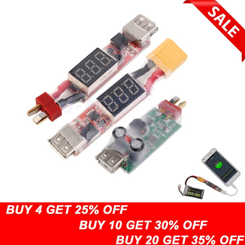 1pcs 2S-6S Lithium Battery Charger Converter T-Plug XT60 Plug With Voltage Display for iphone Ipad HTC