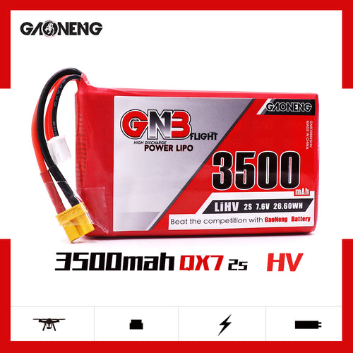Gaoneng GNB 3500mAh 2S1P 7.6V 2C/4C HV Lipo Battery For frysky Taranis QX7 Transmitter TX Remote control RC Parts