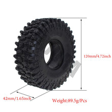 4PCS 120MM 1.9" Rubber Rocks Tyres / Wheel Tires for 1:10 RC Rock Crawler Axial SCX10 90047 D90 D110 TF2 Traxxas TRX-4