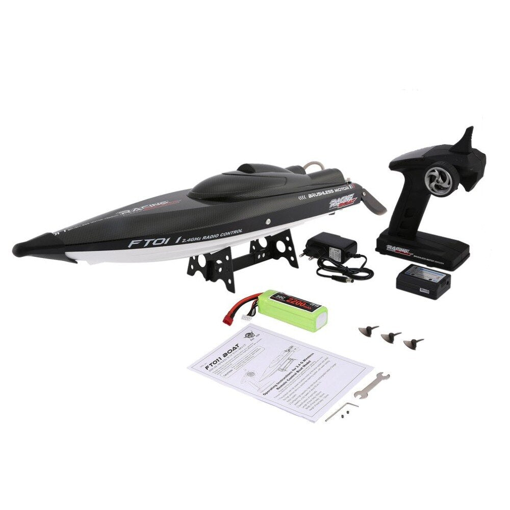 Feilun FT011 65cm 2.4G 2CH RC 55km/h High Speed Racing Boat Ship Speedboat with Water Cooling System Flipped Brushless Motor