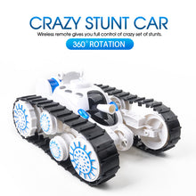 360° Rotation Double Sided Track Stunt Deformation Remote Control Tank Wired remote control LED Lighting and Music