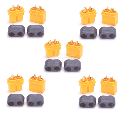 10 x Amass XT60H XT60+ Plug XT60H-F Connector With Sheath Housing 5 Male 5 Female (5 Pairs ) for FPV Battery parts