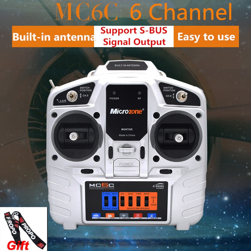 MicroZone MC6C 2.4G 6CH controller transmitter receiver radio system for RC airplane drone multirotor helicopter car boat