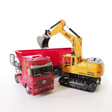 RC excavator toys RC toy Auto Lift Engineering car Dumper Tilting Cart Tip Lorry tractor Crawler Digger Model brinquedos