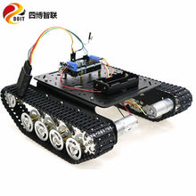 SZDOIT PS2 Gamepad Handle Control Metal TS100 Tracked Shock Absorbing Tank Chassis Kit Crawler RC Robot Motor DIY For Arduino