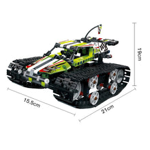 MoFun-13023 410pcs DIY Electric RC Car 2.4G 4CH USB Charging Building Block Simulated Tracked High Speed Cars Toys For Children