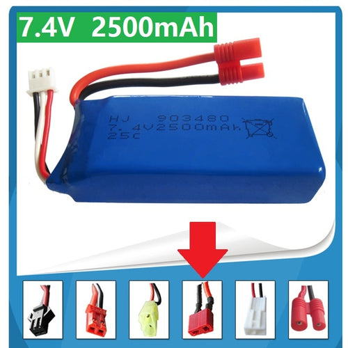 7.4V 2500mAh 25c for Syma X8W quadrocopter high capacity Model aircraft rechargeable lipo battery For T plug of NO:4 2S battery