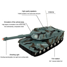 Abbyfrank RC Tank Battle Toy Tank 1:22 Radio Remote Control RC Tank Model Classic Toys For Kids 360 Rotation Music LED