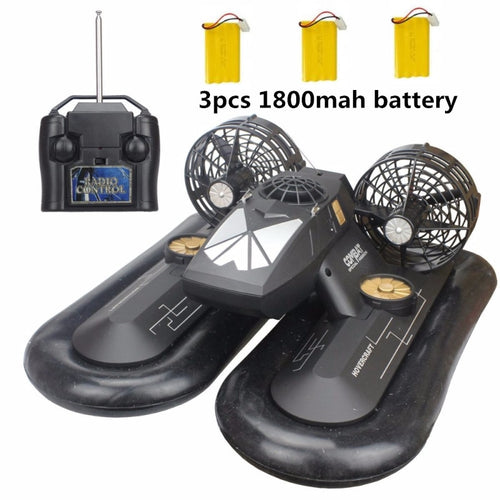 Amphibious Transport Dock Remote Control Hovercraft RC Boat Hovership 2.4G 6CH Work On Water 3pcs Battery Best Gift Toys For Kid