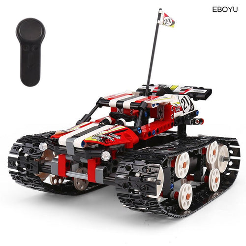 EBOYU(TM) 410pcs 2.4Gh Block Tank 2CH DIY Building Bricks Block Racing Tank 13023/24 DIY RC Racer Tank Educational RC Tank Toy