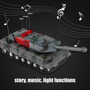 Electric RC Tank 4 Channels Remote Control High Simulation Battle Tank Model Toys For Boys Children Christmas Gift