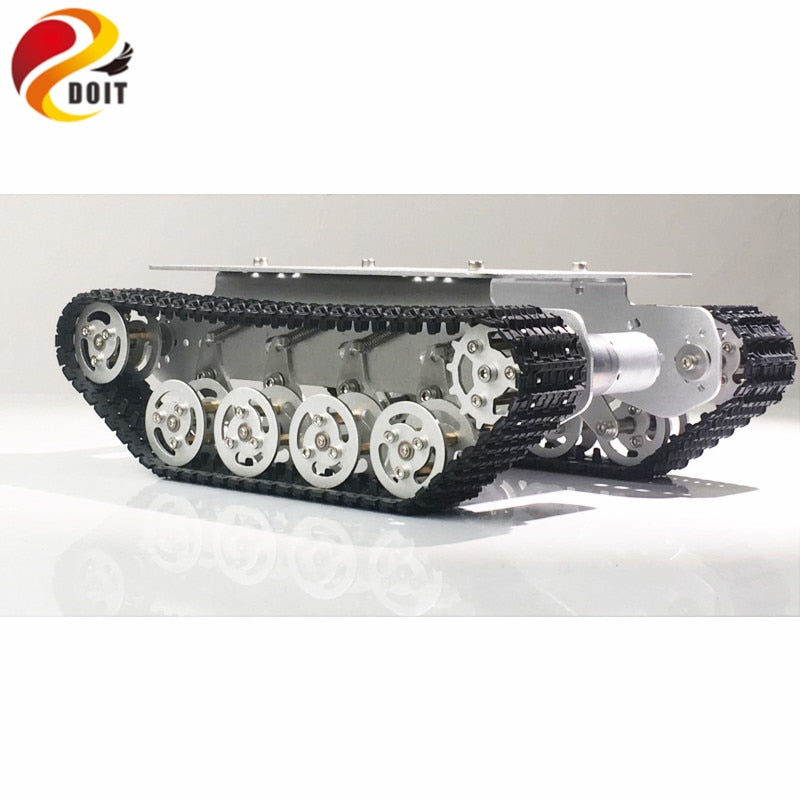 DOIT TS100 Metal Rc Robot Tank Car Chassis Shock Absorption Car With Suspension System Crawler Caterpillar for Arduino DIY Toy