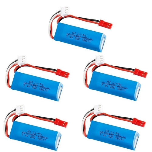 7.4V 450mAh 20C Lipo Battery for WLtoys K969 K979 K989 K999 P929 P939 RC Car Parts 2s 7.4v Battery 5pcs/lots