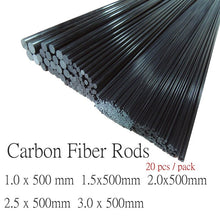 20pcs/lot New Carbon Fiber Rods for RC Plane DIY tool wing tube Quadcopter arm carbon fiber tube 1mm 1.5mm 2mm 3mm (500mm)