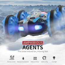 RC Car Driving Sports Cars TAW-C10 2.4G Water Land Amphibious Agents Waterproof Double Side Remote Control Stunt Car Toy