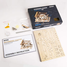 ROKR Hand Cranked Marble Run Wooden Model Kits Assembly 3D Wooden Puzzle Mechanical Model Kits With Balls for Teens and Adults