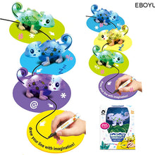 Kids Magic Inductive Chameleon Model Toy [Follows Black Line] with 5 Changeable Colors + 5 Different Sound +Black Pen Magic Toy
