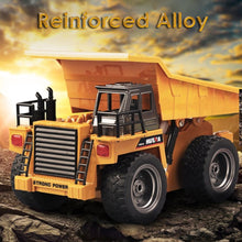 HUINA 1540 1:18 2.4G 6CH RC Alloy Dump Truck Reinforced Alloy Rotate RC Excavator Engineering Car Remote Control Cars Boys Gifts