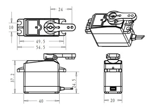 1X RC servo 25KG DS3225 core or coreless digital servo Waterproof servo full metal gear baja servo for baja cars and rc cars