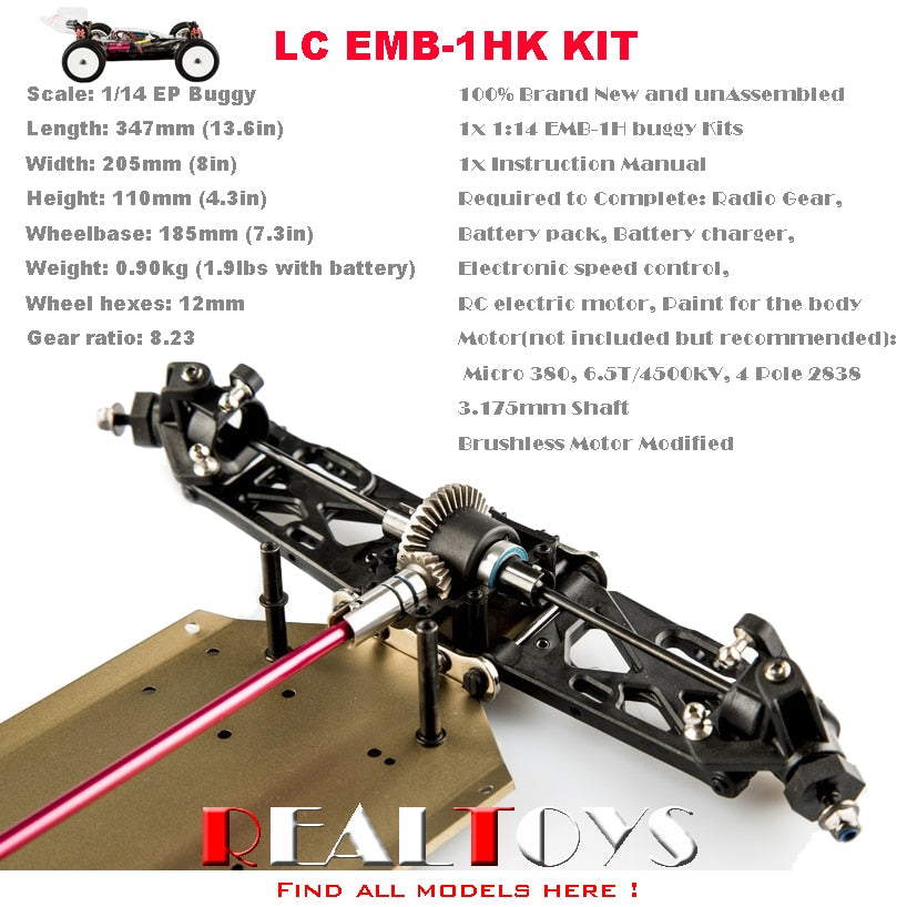 LC RACING 1:14 Off Road 4WD RC Car Buggy Chassis KIT Unassembled #EMB-1HK