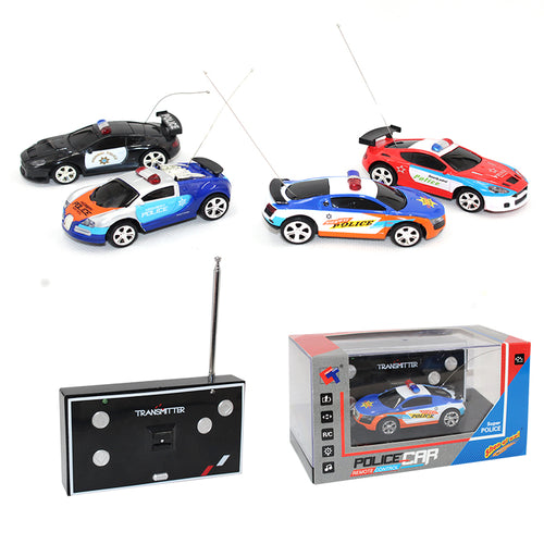 RC Car 20Km/h 1:58 Police Mini car 4Colors 3 Styles Radio Remote Control Car 2 Frequencies Shining Light Sound Gift For Children