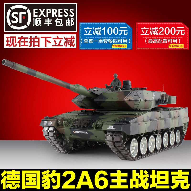 Heng Long 1/16 Leopard 2A6 tanks remote control tank model military oversized metal road wheel 2.4G 3889