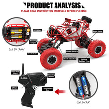 KEDIOR RC Car 4WD Remote Control Car Rock Climbing Car 4x4 Double Motors Off-Road Vehicle Bigfoot Toys for Boys Children