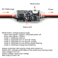 Multi-mode RC Remote Electronic AUX Channel On/Off Switch Car LED PWM Controlled Switch Receiver Control Module
